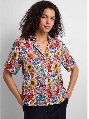 Simons Contemperaine Floral Button up Short sleeve with Liberty Fabric